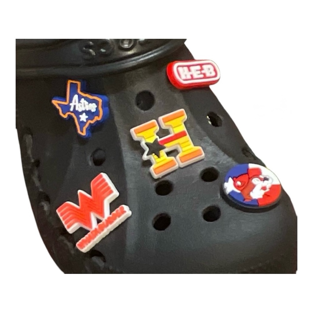 Texas Shoe Charms 12 CROC Style Jibbitz Charms Astros HEB Whataburger Buccees